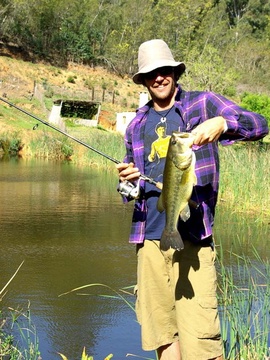 Bass fishing at Blommekloof Country Cottages in Ruiterbos, near Mossel Bay